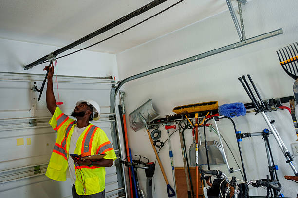 Professional Garage Door Installation technician working in Wrightstown, WI